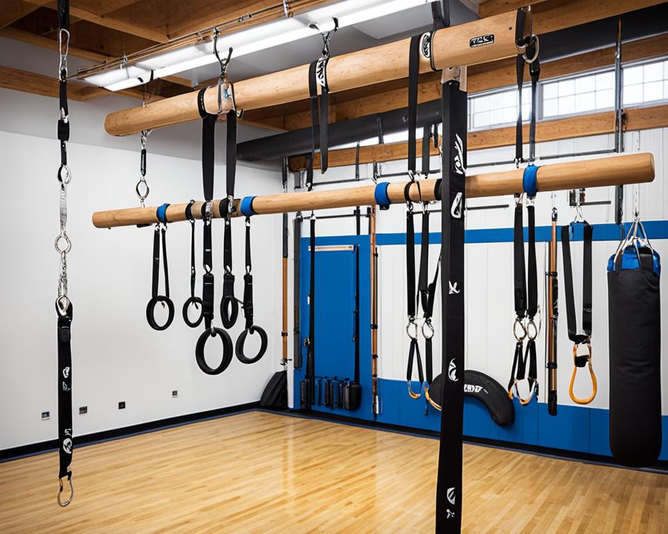 Gymnastic rings setup